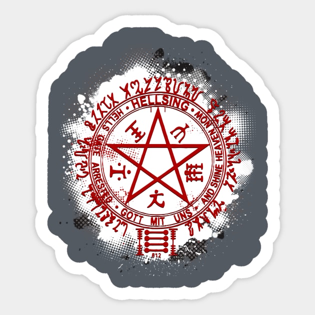 Hellsing's Pentagram Sticker by NachosOverdose
